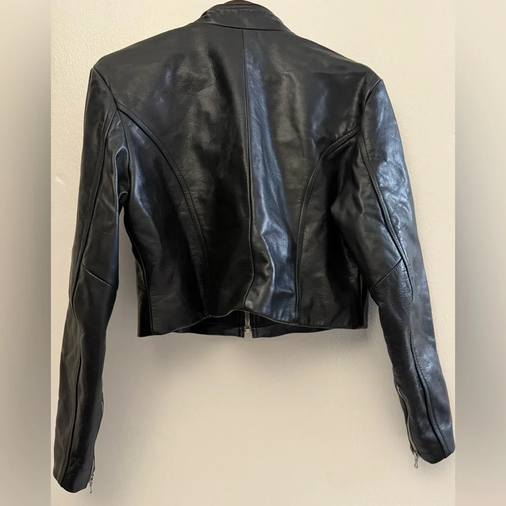 Milwaukee Black Moto Leather Jacket Women's Size Large - Picture 2 of 10